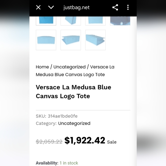 Versace La Medusa Blue Women's Canvas Logo Tote RETAIL $1922 (COA incuded) - Picture 13 of 13